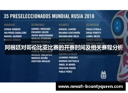 阿根廷对哥伦比亚比赛的开赛时间及相关赛程分析 阿根廷对哥伦比亚比赛的开赛时间及相关赛程分析